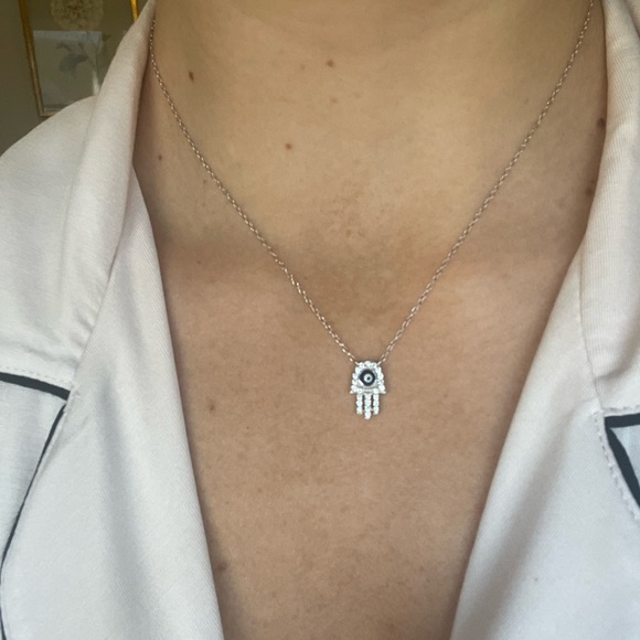 Silver Hamsa Necklace - Picture 3 of 4